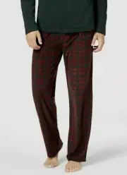 $65 Club Room Men's Red Plaid Pajama PJ Warm Fleece Pants Lounge Sleepwear L