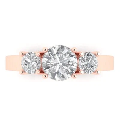 1.5Ct Round Cut Clear Gemstone Solid Gold Engagement Promise Statement Ring