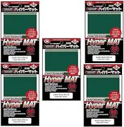 KMC Hyper Matte Sleeves Green ×5 Sets (5 Packs/total 400 Sheets) (Japan Import) Made in Japan (1 Pack) (1-Pack)