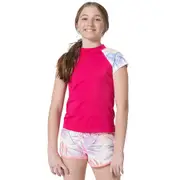 Tahwalhi Girls Psychedelic Palm Short Sleeve Sun Top
