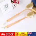 Long Handle Shower Bath Brush Wooden Loofah Back Body Scrubber Exfoliator