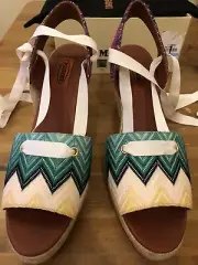 Missoni women signature Raschel zig-zag print wedges, US 8.5/9, NIB