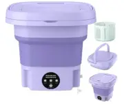 Portable Washing Machine - 8L Capacity Mini Washer Folding Washer PURPLE