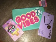 Claire’s Flower Mood Necklace Cosm Bag Lipgloss Keychain Backpack Clip