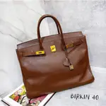 二手旗艦 愛馬仕 HERMES 深棕色 金釦 BIRKIN 柏金包 手提包 40CM (中友店)