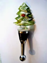 Millefiori Glass Christmas Tree Bottle Topper Stopper New In Gift Box