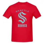 Seattle Kraken NHL Hockey Team Mens T-Shirt Red Small