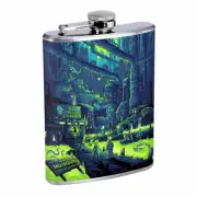 Mutated Lake Waste Em1 Flask 8oz Stainless Steel Hip Drinking Whiskey