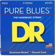 DR Strings PB5-40 Pure Blues Quantum-nickel/Round Core Bass Guitar Strings -