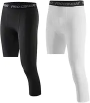 [BaronHong] Basketball Single Leg Tight Sports Pants 3/4 One Leg Compression Pants Athletic Base Layer Underwear