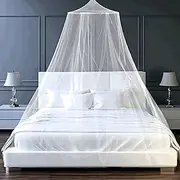 Mosquito net for Single and Bed - with Large Tightening Ring - for Home, Travel - Box Shape for Camping, Home, Garden White M,one Size