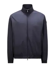 Moncler Logo Patch Zipped Jacket 5,6 navy blue