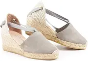 VISCATA Handmade in Spain Fosca Velour 2.5" Soft Ankle Straps Closed Toe Classic Espadrille Heels