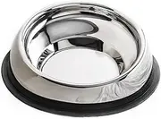 Enhanced Pet Bowl, Stainless Steel Slanted Dog Bowl with Raised Ridge for Flat-Faced Dog Breeds or Cats, Food-Grade Non-Slip No Spill Bowl for Dogs, Less Mess, Less Gas, and Better Digestion, Medium
