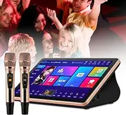 Smart Karaoke Machine Karaoke Machine, 18.5 Inch Machine LED Capacitive Touch Screen with Amplifier Effect, Cloud Update Download Songs, Home Party Karaoke Player,500G-Black