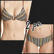 Dolce Vita Henna Trance Tribal 2 piece Bikini Set Size S & M Mustard Yellow Horn