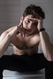 [K241] Handsome Man Cute Male Model Showing Off Body Physique Art Photography