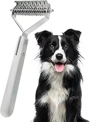 Undercoat Rake – Double-Sided Dematting Comb Grooming Tool, Remover Brush | Pet Supplies for Medium Large Breeds Cats Dogs Professional Salon Use Home Routine Coat Shedding Solution