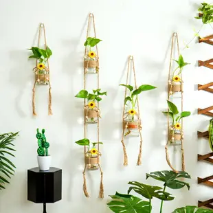 創意水培植物玻璃瓶懸掛小花瓶個性客廳陽臺空中吊飾墻面壁掛吊飾