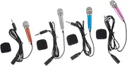Kisangel 4pcs Portable Singing Microphones Home Karaoke Kit Mini Microphone for Recording Design