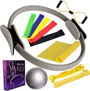kowaku 12Pcs Pilates Ring and Ball Collection with Resistance Bands for Exercise