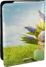 [JEJEA] Easter Eggs Print Travel Organizer Credit Cards Case Passport BookPassport Holder Cover Wallet forTraveling,, Black, One Size