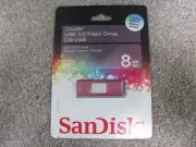 BRAND NEW SANDISK CRUZER 8GB USB 2.0 FLASH DRIVE PINK (SDCZ36M-008G-A11P)