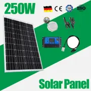 250W Solar Panel Kit Fixed 12V 200 Watt 30A Controller Caravan Camping Portable