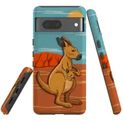 For Google Pixel 7 Case Tough Protective Cover Kangaroo Illustration