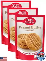 Betty Crocker Peanut Butter Snack Size Cookie Mix 7.2 oz (Pack of 3)