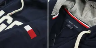 美國百分百【全新真品】Tommy Hilfiger 經典款 TH 棉質 連帽 外套 夾克 深藍 男 XS號 I677