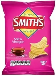 Smiths Crinkle Salt and Vinegar Chips 45 g (Pack of 18)