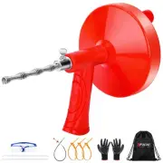 35FT Drain Snake, 10-In-1 Drain Clog Remover Tools Kit, Plumbing Snake Drain ...
