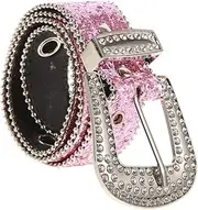 [LIFKOME] Adjustable Rhinestone Waist Belt Fashionable Wide Decorative Belt for Dresses Punk Style and Casual Outfits for Adding Flair to Your Wardrobe