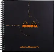 Wirebound 2-In1 Notepad & Notebook Dot Grid Reverse Book, Black