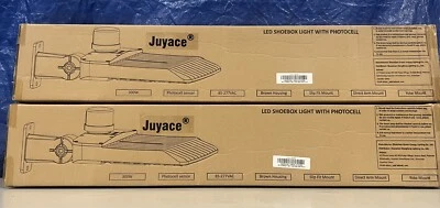 Juyace 300W LED Parking Lot Light Slip Fitter Mount Dusk To Dawn IP65 Shoebox…..