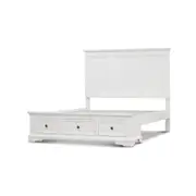 Celosia Queen Size Bed Frame Timber Mattress Base With Storage Drawers - White