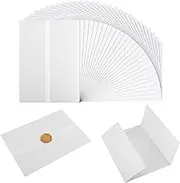 50pcs Vellum Paper for Invitations, 5x7inch Pre-Folded Translucent Vellum Jacket Vellum Wrap Jackets for Wedding Invitations Baby Shower Birthday Invitations