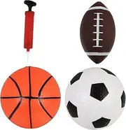 UPKOCH 2Sets Inflatable Ball for Basketball Soccer Ball and Rugby Ball with Hand Pumps Basketballs Soccer Balls Rugby Balls