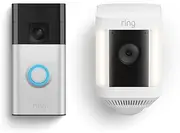 Introducing Ring Battery Video Doorbell + Spotlight Cam Plus Battery | DIY Wireless Doorbell Security Camera | Head-To-Toe View, 1440p HD, Easy to install (5min) | 30-day free trial of Ring Protect