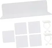FELTECHELECTR 1 Set Wall Storage Rack Floating Shelf with Drawers Corner Shelf Floating Radiator Shelf No Drilling Locker Holder Monitor Bracket Wire Shelf Clips Unit Outlets Kit White Acrylic