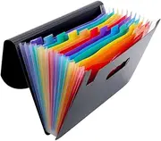 SHINEOFI Document Folder 12 Layer Portable Plastic Student Stationery School Supplies