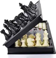 QuadPro 3 in 1 Magnetic Chess Checkers Backgammon Board Game Set with Folding