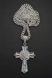 NEW CROSS JESUS PENDANT 6mm/36" CUBAN LINK CHAIN HIP HOP NECKLACE -JP31