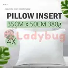 4x Memory Resistant Cushion Pillow Inserts Polyester Filling 35cm x 50cm