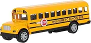 TOYANDONA School Bus Toy Model Yellow Pull Back Vehicle for Children - Orange 13 x 4 cm