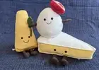 Jellycat cheese Amuseables Bundle! 1 Parmesan, 1 mozzarella, 1 Brie BNWT