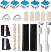 36pcs Pool Cue Repair Kit, Replacement Kit for Billiard Cues Include 2 Cue Tip Clamps 20 Cue Tips 2 Shapers 5 Chalk Cubes 5 Ferrules 2 Cue Tip Planers Repair Replacement Accessories