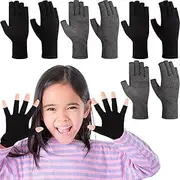 Panitay 4 Pairs Kids Compression Gloves Fingerless Arthritis Gloves Kids Compression Hand Gloves For Boys Girls Carpal Tunnel
