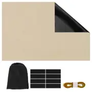 1 Set Portable Blackout Curtains 79" x 59" Thermal Window Drapes, Cream-colored